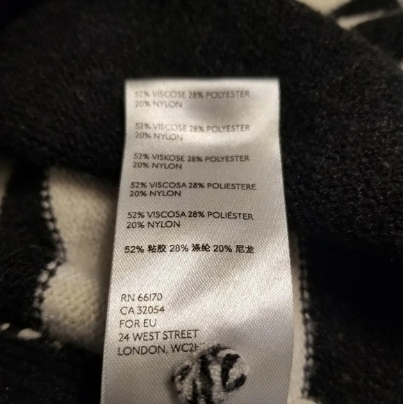 Anthropologie Rebeka Tunic Sweater Sz S White Black Striped - Picture 10 of 10